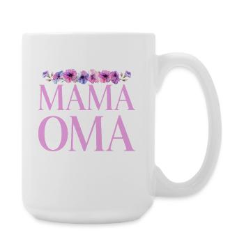 Habe Zwei Titel Mama Und Oma Ich Rocke Sie Beide - Große Tasse 440 ml - Weiß - Rechts