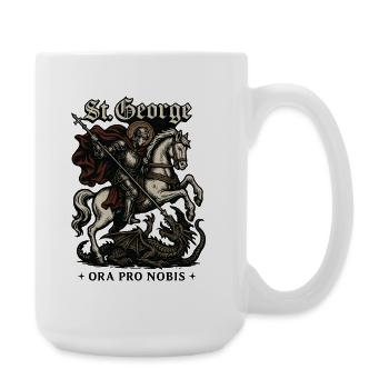 St.Georg Reiter gegen Drachen - Große Tasse 440 ml - Weiß - Rechts