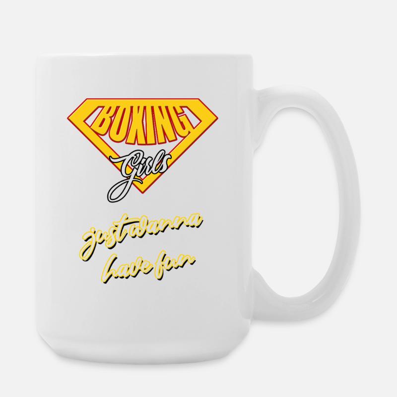 Boxeuse Fille - Grande tasse 440 ml - blanc