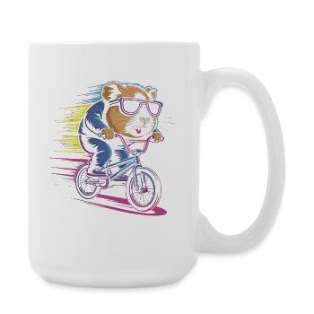 Raging hamster cyclist - Large Mug 440 ml - white - Right