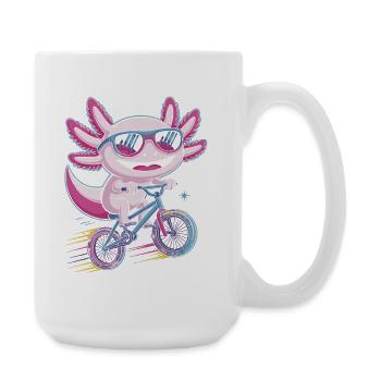 Kleiner Drachen Rennradheld Axolotl - Große Tasse 440 ml - Weiß - Rechts