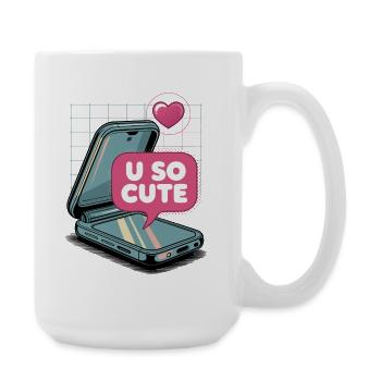 U So Cute Pop Art Téléphone portable - Grande tasse 440 ml - blanc - Droite
