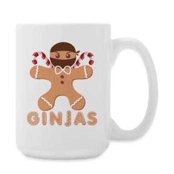 Masked gingerbread with frosting - Large Mug 440 ml - white - Right