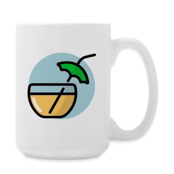 Cocktail estival avec parasol - Grande tasse 440 ml - blanc - Droite