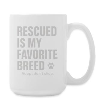 Rescued animals are my favorite breed - Large Mug 440 ml - white - Right