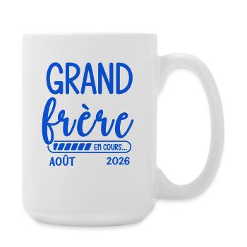 Big Brother August 2026 Schwangerschaftsankündigung Geschenk - Große Tasse 440 ml - Weiß - Rechts