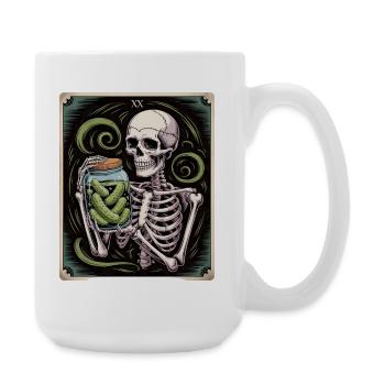 Carte de tarot XX squelette avec pot de cornichons - Grande tasse 440 ml - blanc - Droite