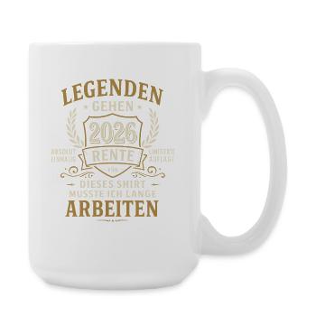 Legenden gehen 2026 in Rente Geschenk Shirt - Große Tasse 440 ml - Weiß - Rechts
