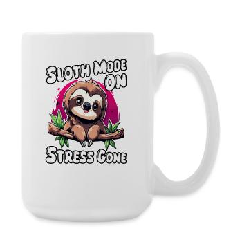 Sloth Mode on Stress gone | No Stress Chill Vibes - Large Mug 440 ml - white - Right