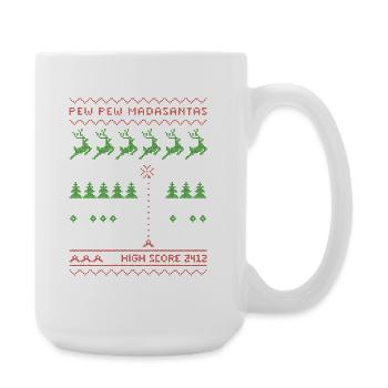Pew Pew Madasantas | Shooting Game | ugly christmas - Large Mug 440 ml - white - Right
