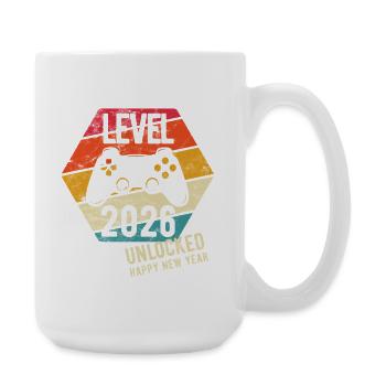 Happy New Year | Level 2026 unlocked | Gamer - Large Mug 440 ml - white - Right