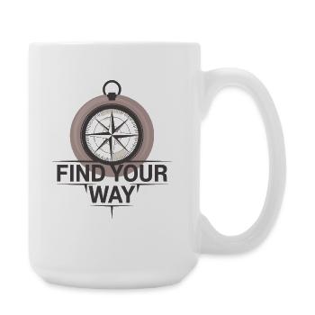 Find Your Way Compass Adventurer - Large Mug 440 ml - white - Right