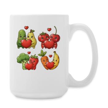 Kawaii Fruit Hearts - Large Mug 440 ml - white - Right