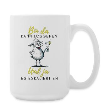 Bin da Und ja Partyschaf - Große Tasse 440 ml - Weiß - Rechts