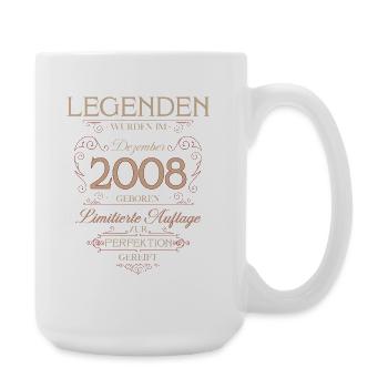 18th Birthday Legend December Vintage 2008 - Large Mug 440 ml - white - Right