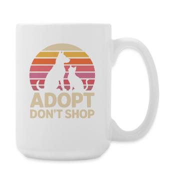 Adopt Don't Shop: Animal Love Statement - Large Mug 440 ml - white - Right