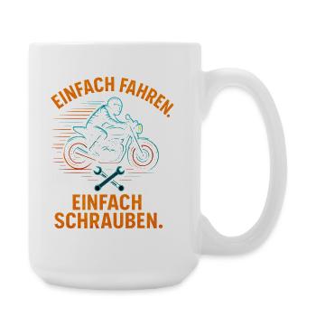 Easy Riding Just Screwing Biker Shirt - Large Mug 440 ml - white - Right