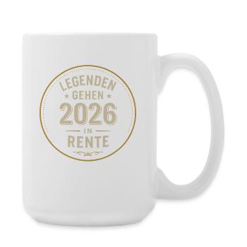 Legenden gehen 2026 in Rente Shirt - Große Tasse 440 ml - Weiß - Rechts