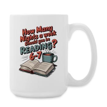 Reading motivation 6-7 nights retro flowers - Large Mug 440 ml - white - Right