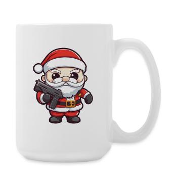 Santa Claus Gun Comic Christmas - Large Mug 440 ml - white - Right