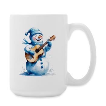 Snowman with Guitar Winter Song - Large Mug 440 ml - white - Right