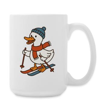 Drôle de canard Ski Noël Vacances Fun - Grande tasse 440 ml - blanc - Droite