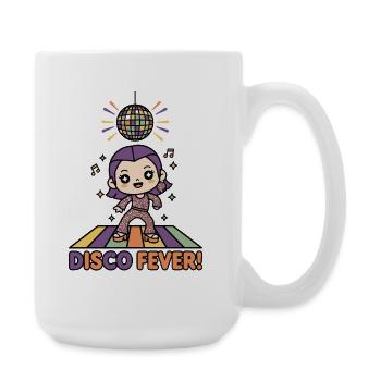 Fièvre disco | Chibi Girl Soirée de danse Rétro des années 70 - Grande tasse 440 ml - blanc - Droite