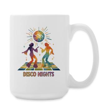 Disco Nights Watercolor | 70s Retro Dance Party - Large Mug 440 ml - white - Right