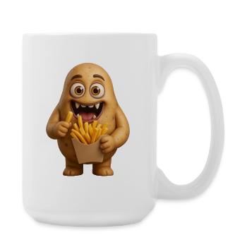 Potato Fries Monster - Large Mug 440 ml - white - Right