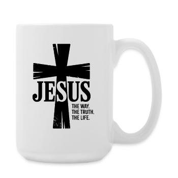 Jesus The Way The Truth The Life - Large Mug 440 ml - white - Right