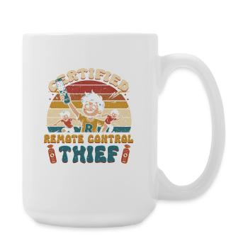 Geschwister Bruder Schwester Remote Control Thief - Große Tasse 440 ml - Weiß - Rechts