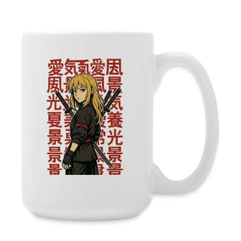 風景愛光夏景 Anime Heroine Sword Kanji - Large Mug 440 ml - white - Right