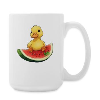 Entspanntes Sommerdesign mit Wassermelone Frucht - Große Tasse 440 ml - Weiß - Rechts