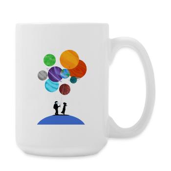 Astronaut Holding Planet Balloons Cosmic Journey T - Large Mug 440 ml - white - Right