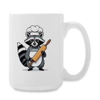 Cuisson du raton laveur avec un rouleau à pâtisserie - Grande tasse 440 ml - blanc - Droite