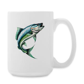 Perchoir sauteur en vert-bleu - Grande tasse 440 ml - blanc - Droite