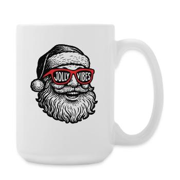 Jolly Vibes Santa Weihnachten Familie Urlaub Spaß - Große Tasse 440 ml - Weiß - Rechts