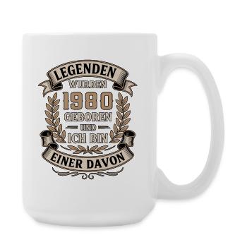 Legenden Geboren 1980 Geburtstag Besonderheit - Große Tasse 440 ml - Weiß - Rechts
