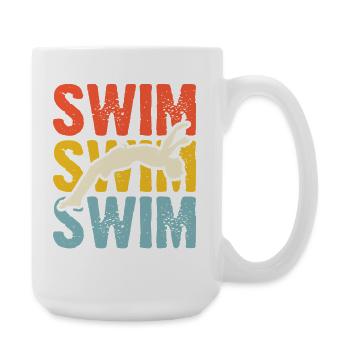 Schwimmen Wassersport Schwimmer Geschenke - Große Tasse 440 ml - Weiß - Rechts