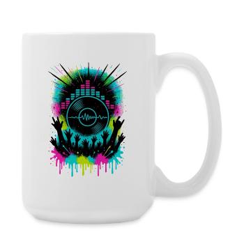 Music Festival Audience Equalizer Vinyl Wave - Large Mug 440 ml - white - Right