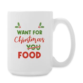 Tout ce que je veux pour Christas, c’est de la nourriture - Grande tasse 440 ml - blanc - Droite