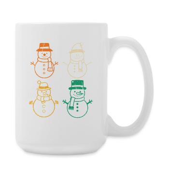 Weihnachtsmann Schneemann Weihnachten - Große Tasse 440 ml - Weiß - Rechts