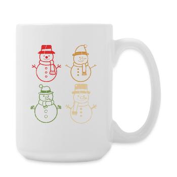 Weihnachtsmann Schneemann Weihnachten - Große Tasse 440 ml - Weiß - Rechts