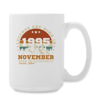 Novembre 1995 Vintage Anniversaire Rétro - Grande tasse 440 ml - blanc - Droite