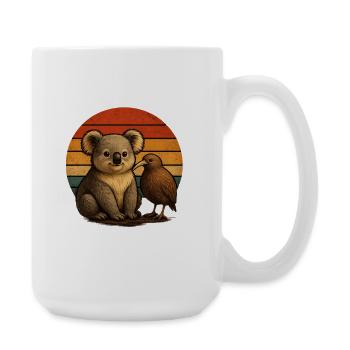 Koala Kiwi Retro Animal Friends - Large Mug 440 ml - white - Right