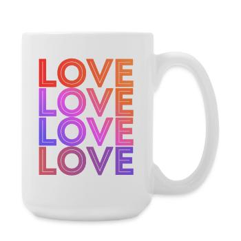 LOVE Text Font Design Gradient Typo - Large Mug 440 ml - white - Right