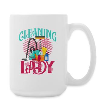 Putzheldin Retro Motiv Reinigung - Große Tasse 440 ml - Weiß - Rechts