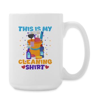 This Is My Cleaning Shirt - Large Mug 440 ml - white - Right