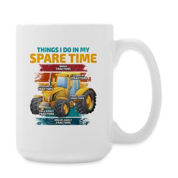Tracteur - Grande tasse 440 ml - blanc - Droite