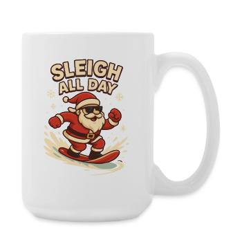 Schlitten-Alltags-Weihnachtsspaß - Große Tasse 440 ml - Weiß - Rechts